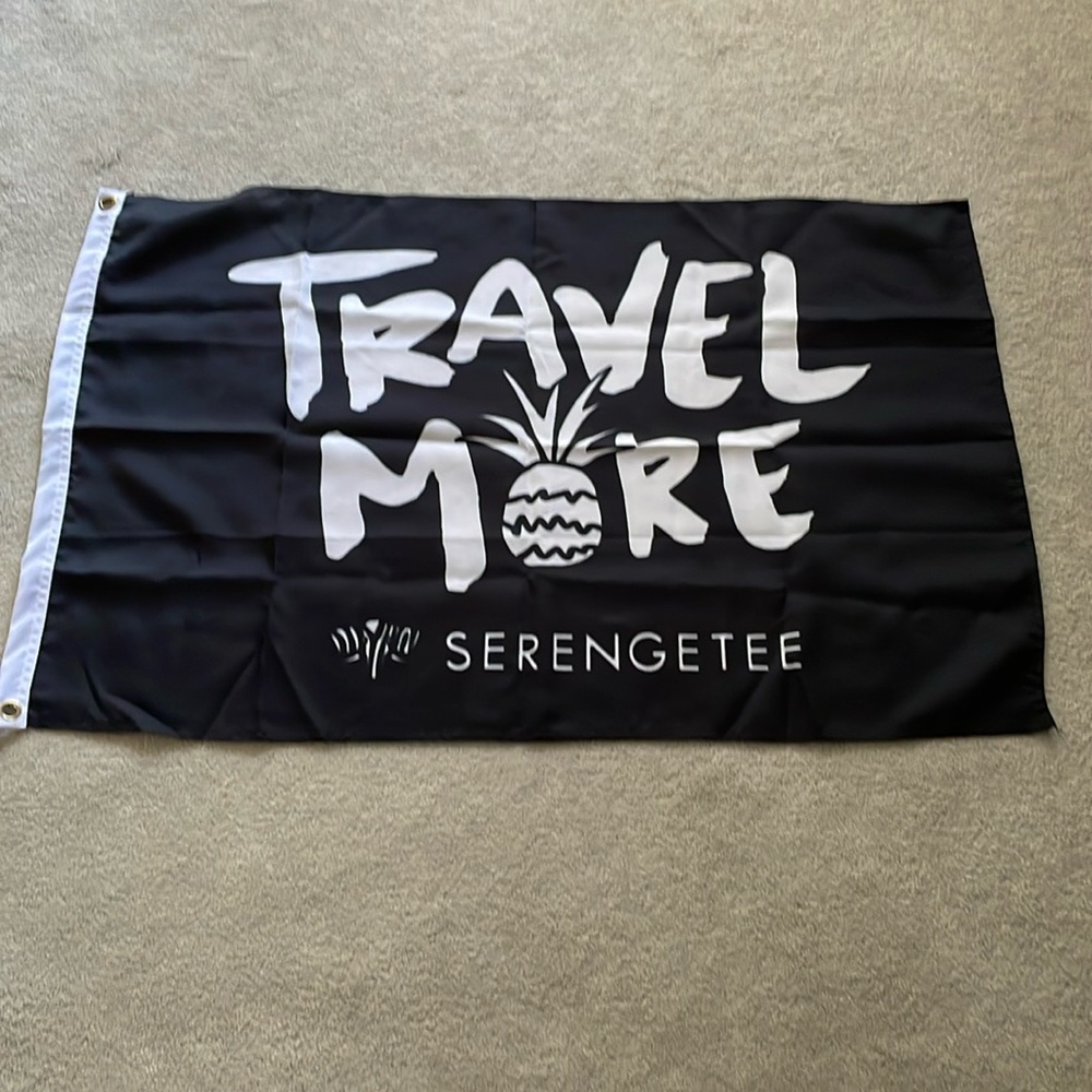 Travel More SERENGETEE Decor Flag NWOT